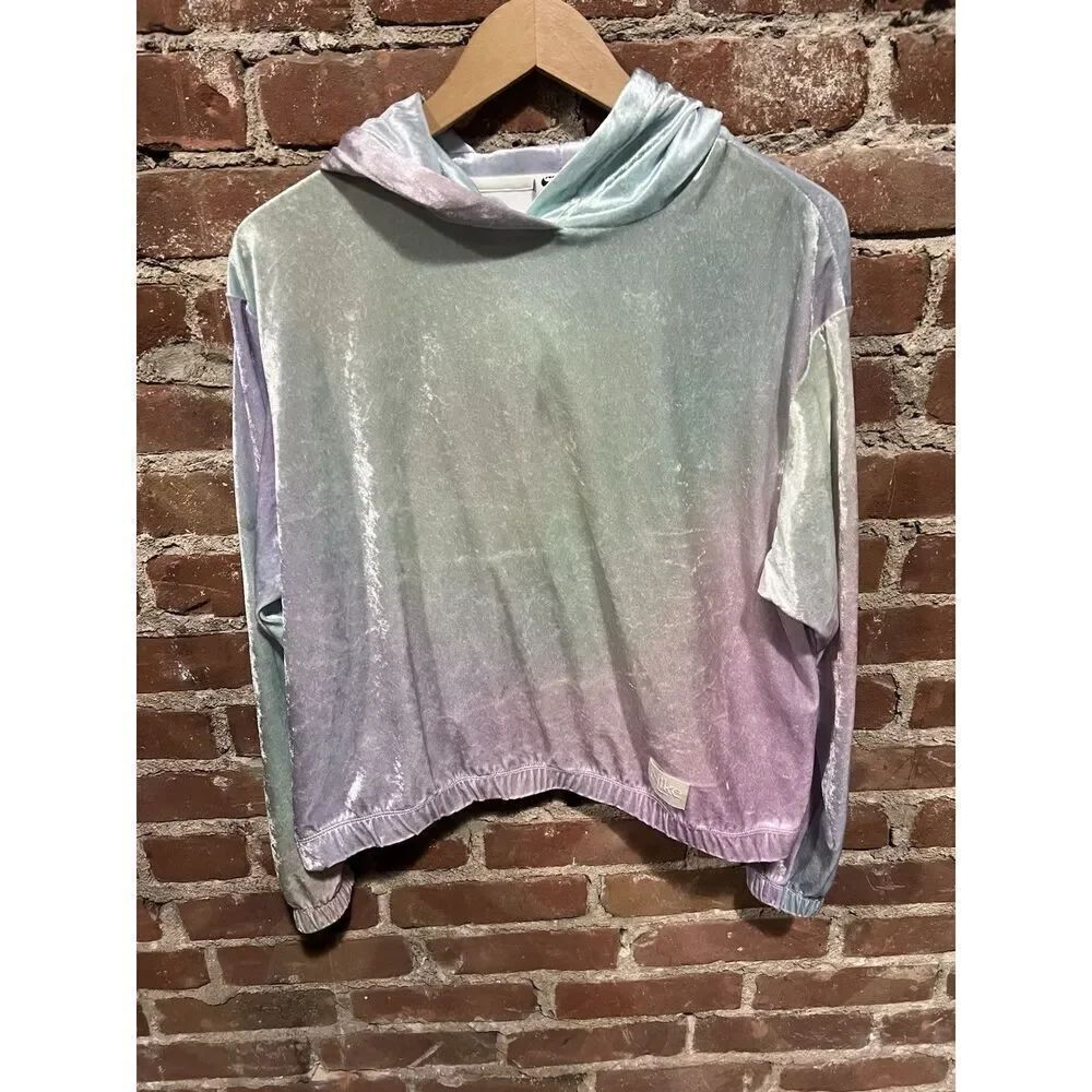 Nike Women's Small Hoodie Femme Velour Pastel Pullover Top